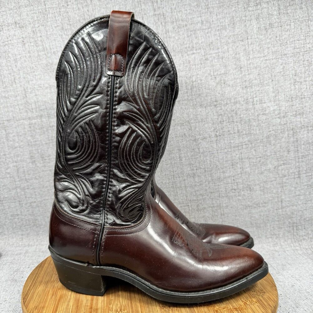Laredo Cowboy Boots Men's 8.5 D Pull On Leather Western